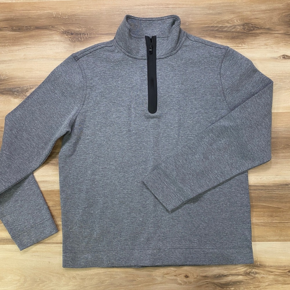 Banana Republic Quarter Zip Pullover Size M Activewear Cotton Blend Gray Regular